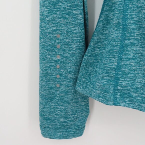 Nike Womens Extra Small XS Teal Green Heathered Pullover Quarter Zip Dri Fit - Picture 5 of 13